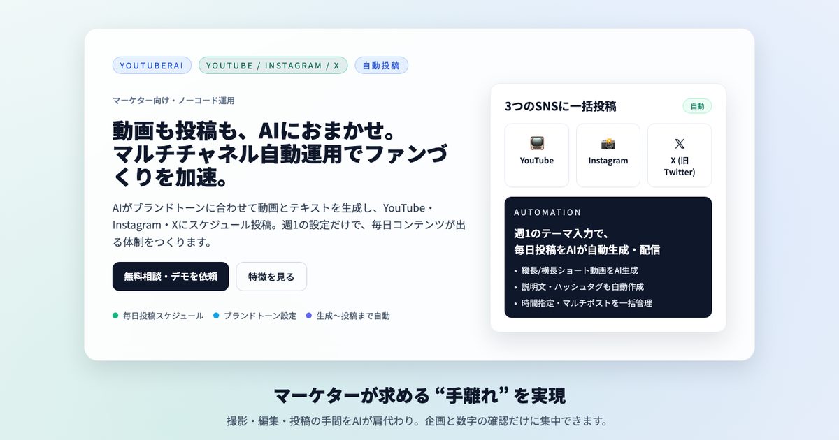 YoutuberAI の画面