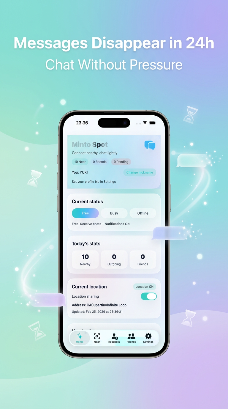 Messages disappear in 24h chat screen