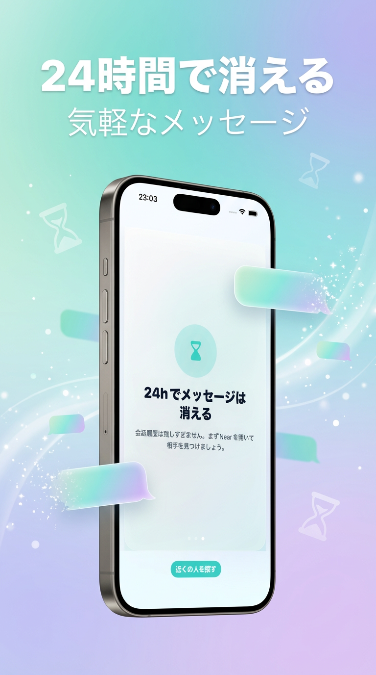 半径1km以内の人とつながる画面